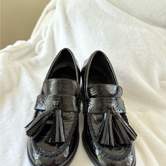 Zara Glossy Black Tassel Loafers - Picture 2 of 4